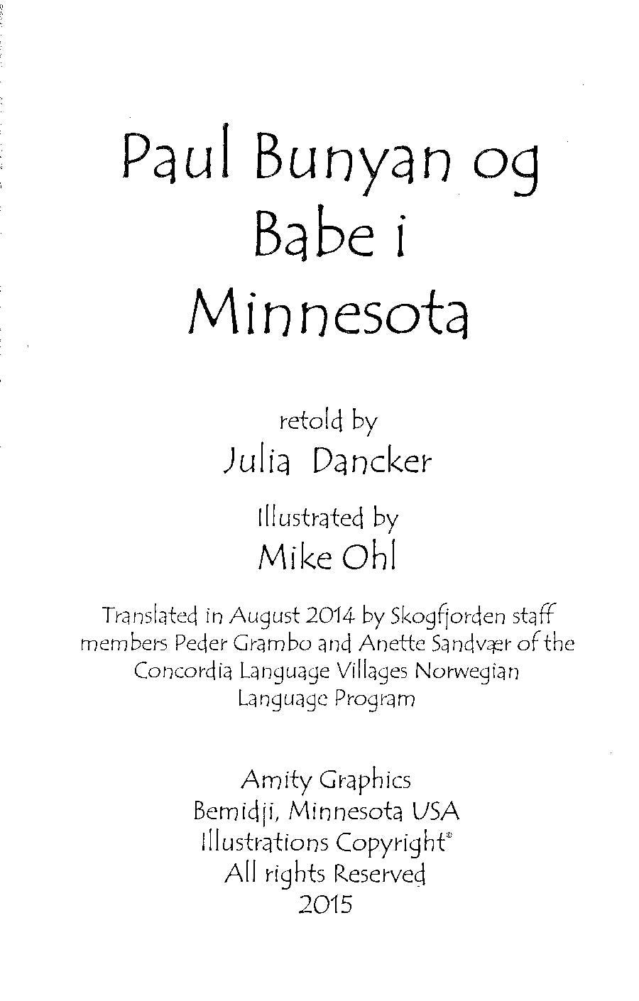 Paul Bunyan og Babe i Minnesota