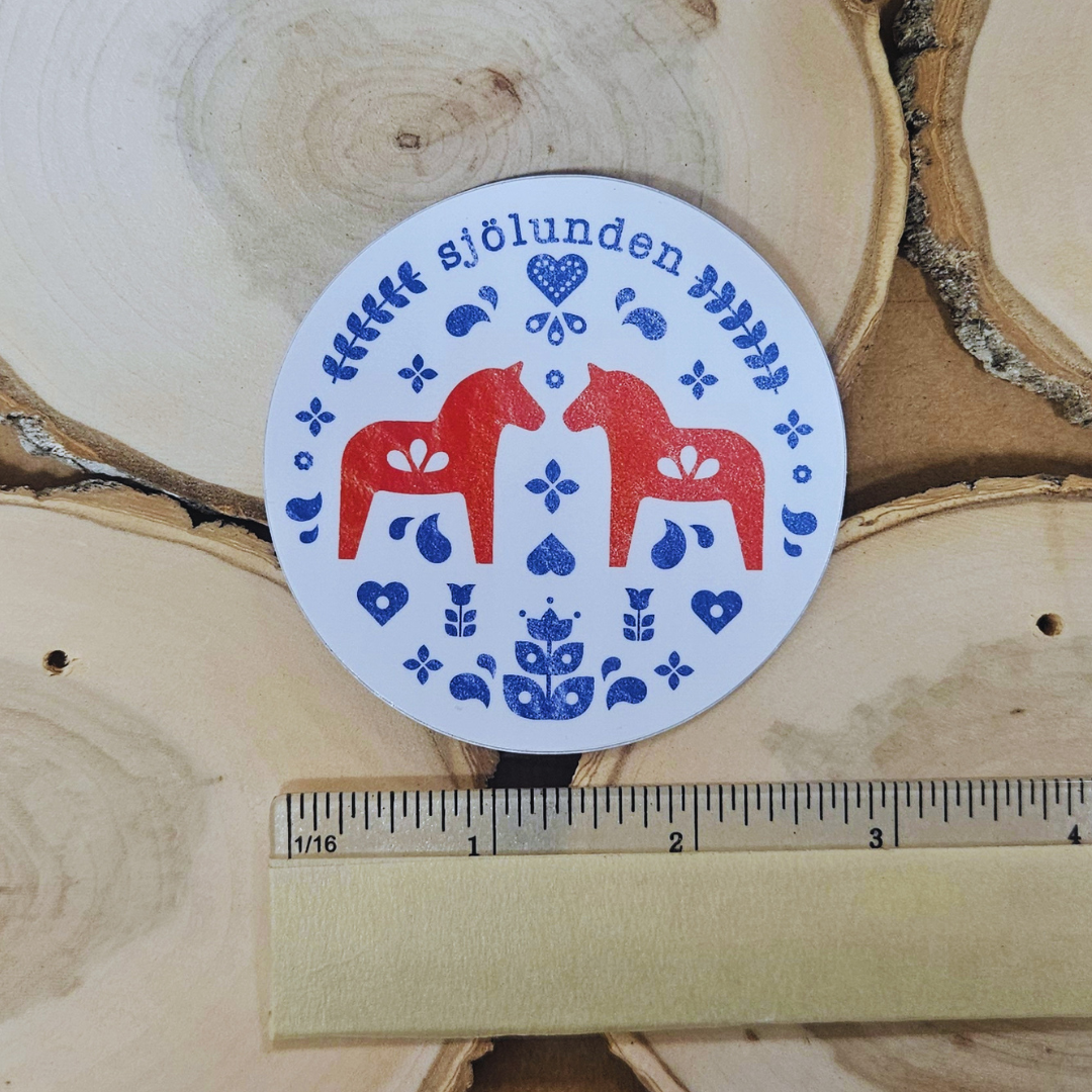Round Dala Horse Sticker