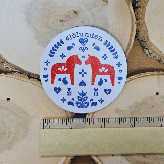 Round Dala Horse Sticker