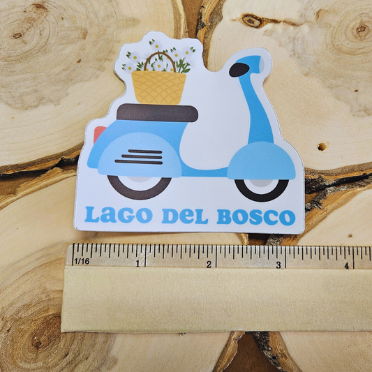 Lago del Bosco Vespa with Flowers Sticker