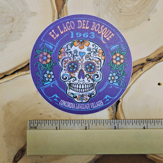 Round Sugar Skull Sticker